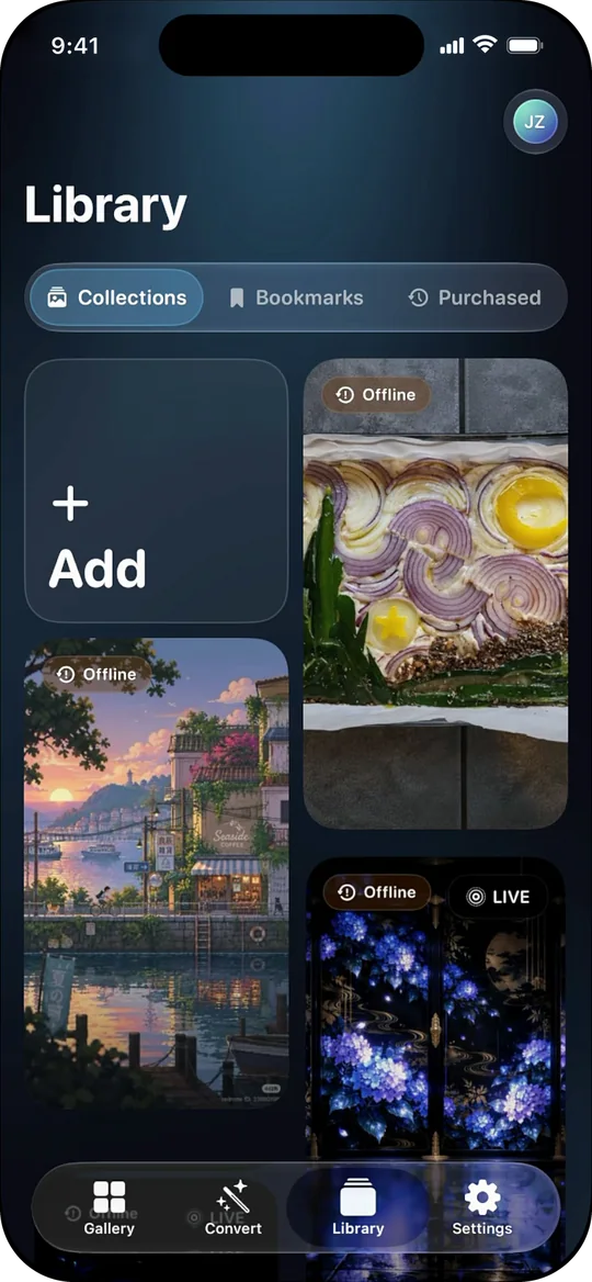 The SpacePaper Library, which keeps wallpapers out of Photos