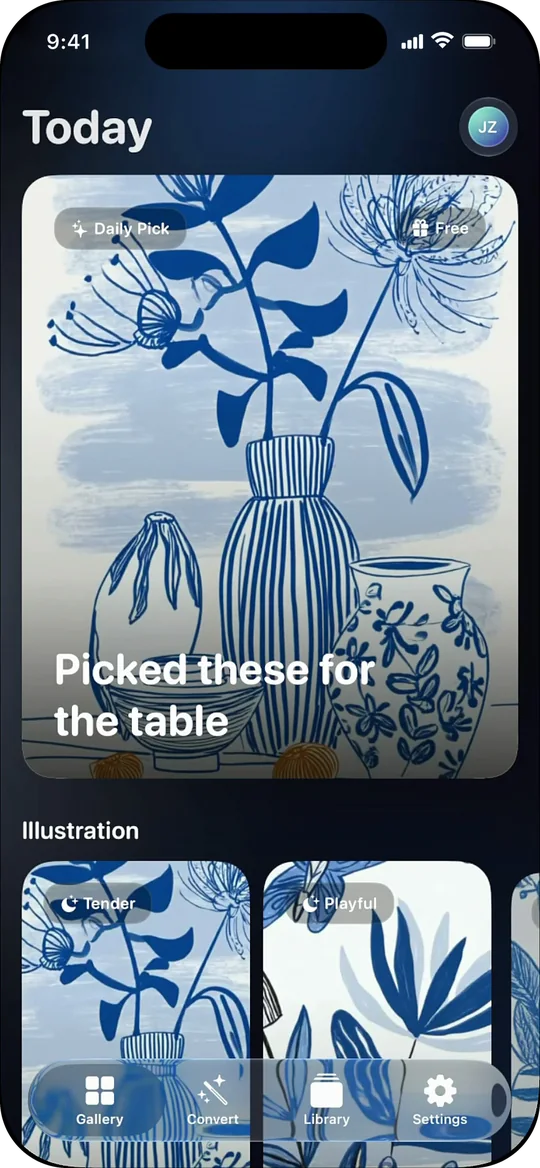 SpacePaper’s Today screen with the free Daily Pick